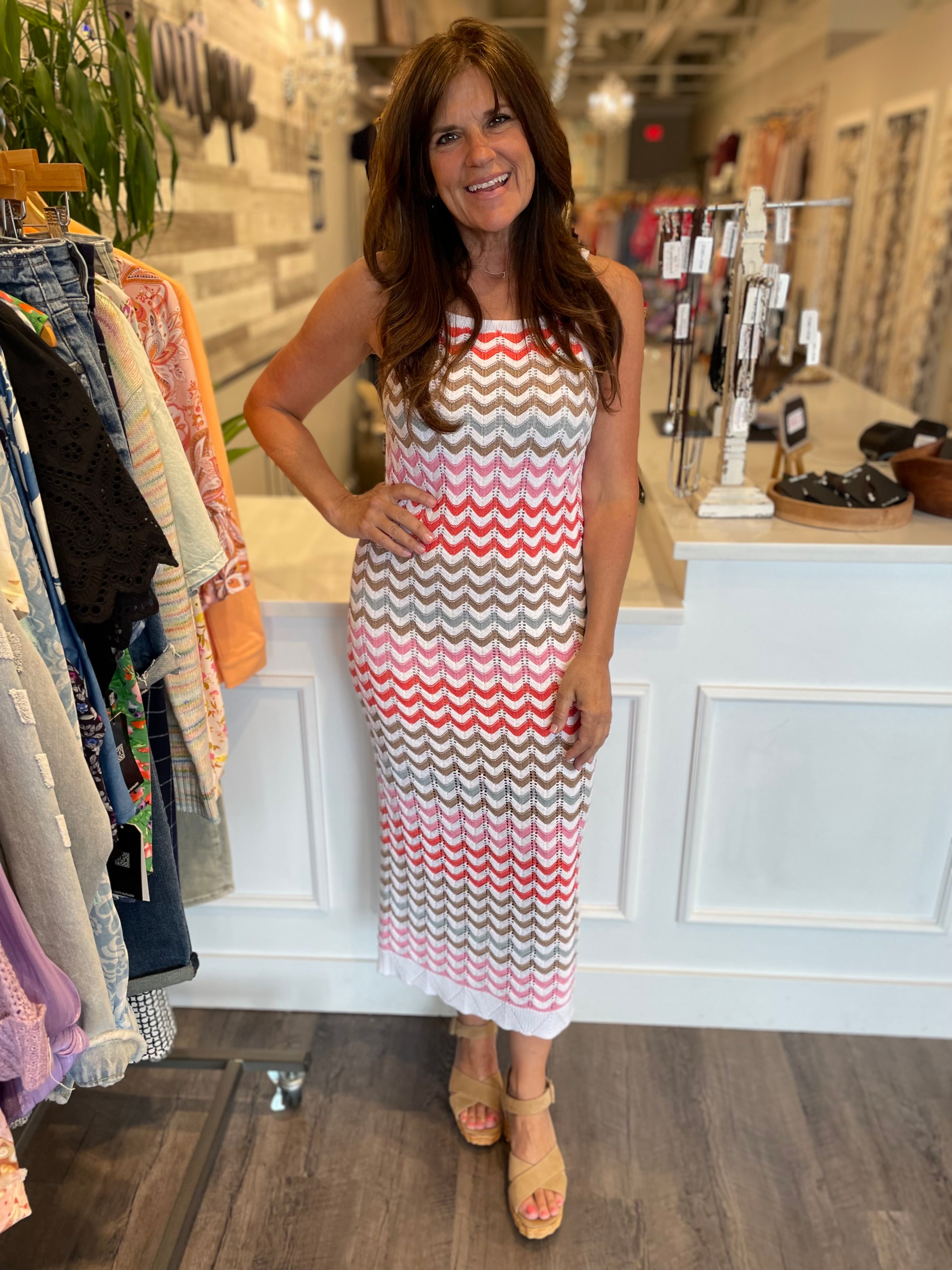 Camille Stripe Crochet Dress Camille Stripe Crochet Dress