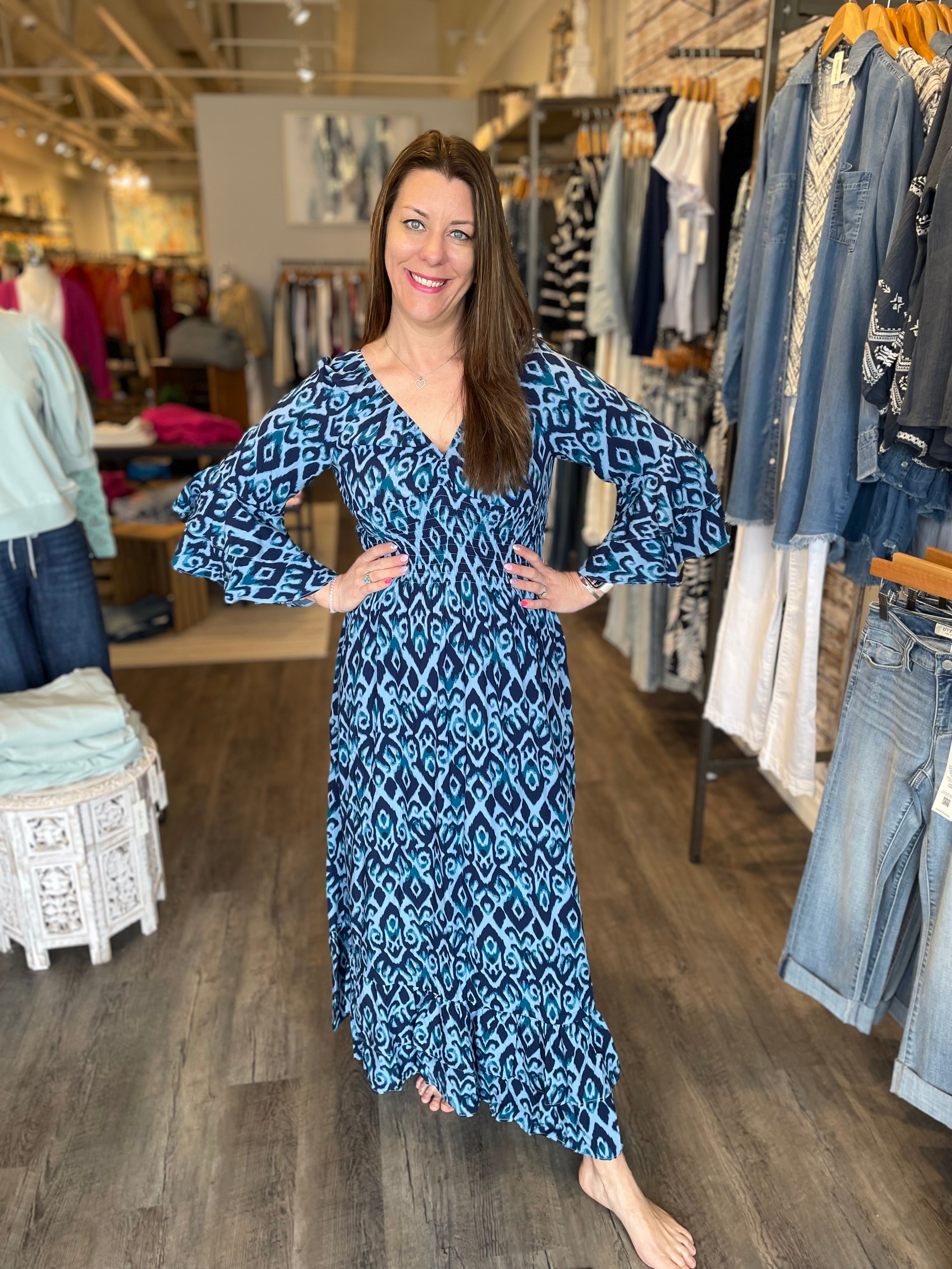 Ikat Large Swirl Maxi Dress Mainstream Boutique Cranberry Ikat Large Swirl Maxi Dress Mainstream Boutique Cranberry